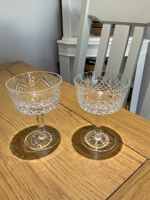 Two Tyrone Crystal Champagne Coupes  in Antrim Pattern