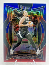 Megan Gustafson 2025 Panini Select WNBA #17 Red and Blue prizm /399 ACES