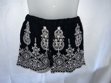 BOHO Whimsigoth Hippie Embroidery Bohemian Designed Shorts Sz Sm W28 - W32