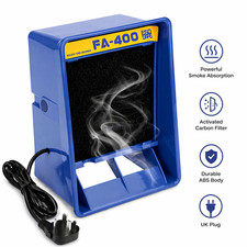 30W Solder Fume Extractor Smoke Absorber – Activated Carbon Filter, ABS Body, UK