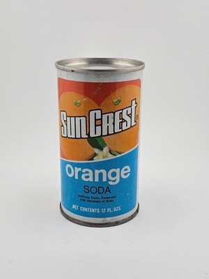 Vintage Steel Pull Tab Sun Crest Orange Soda 12 oz Empty Can