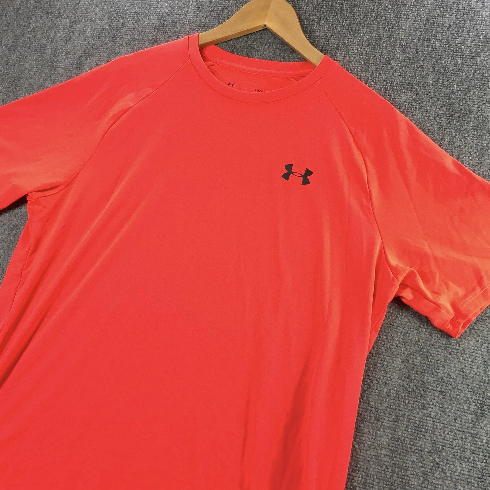 Under Armour Shirt L Mens Red Short Sleeve Performance Active Stretch