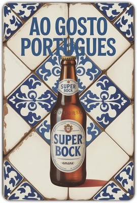 Super Bock Beer Super Bock Tin Metal Signs Home Décor Vintage Portuguese Beer