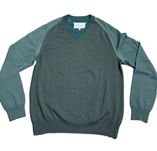 Martin Margiela Line 10 Men  s V Neck Multi-color Green Wool Sweater Size M Italy
