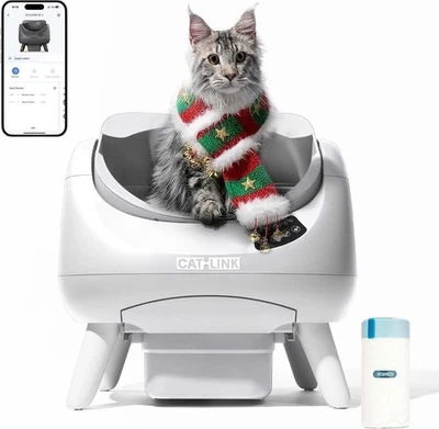 CATLINK XXL selbstreinigende offene Katzentoilette, Dualband-WLAN & 12L Behälter - Bild 1 von 4