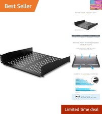com 2U Server Rack Shelf - Universal Vented Rack Mount Cantilever Tray for 19...