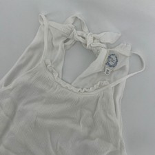 Blue Rain White Halter Dress Ruffle Neck Sleeveless Summer Casual Womens Medium