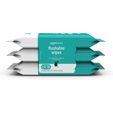 Flushable Adult Wet Wipes Fragrance Free 126 Count 3 Packs of 42