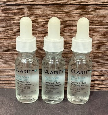Clarity RX Daily Dose Of Water Hyaluronic Acid Hydrating Serum 0.5oz Bundle Of 3