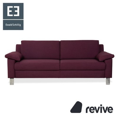 Ewald Schillig Flex Plus Stoff Dreisitzer Lila Aubergine Rot Sofa Couch