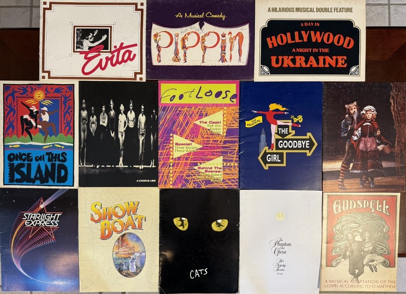 Lot of 13 RARE Broadway musical souvenir programs from the 70s, 80s, 90s