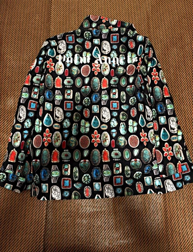 Palm Angels Jewel Print Button-Up Shirt – Black/Multicolor – Size IT 48 - product listing photo