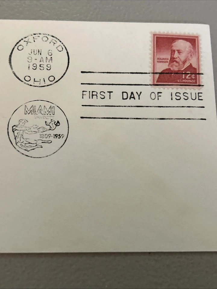 First Day Of Issue BENJAMIN HARRISON 23rd President 6/6/1959 $.12 - Image 3 of 4