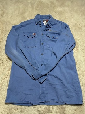 Big Bill Button Up FR Shirt Men's L Blue Long Sleeve ARC Rated Made In USA