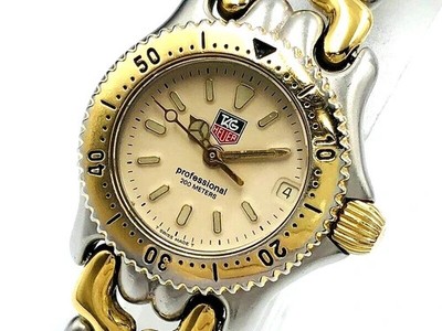 TAG HEUER Women's S95.708 Quartz Watch St.Steel Gold Plated Date
