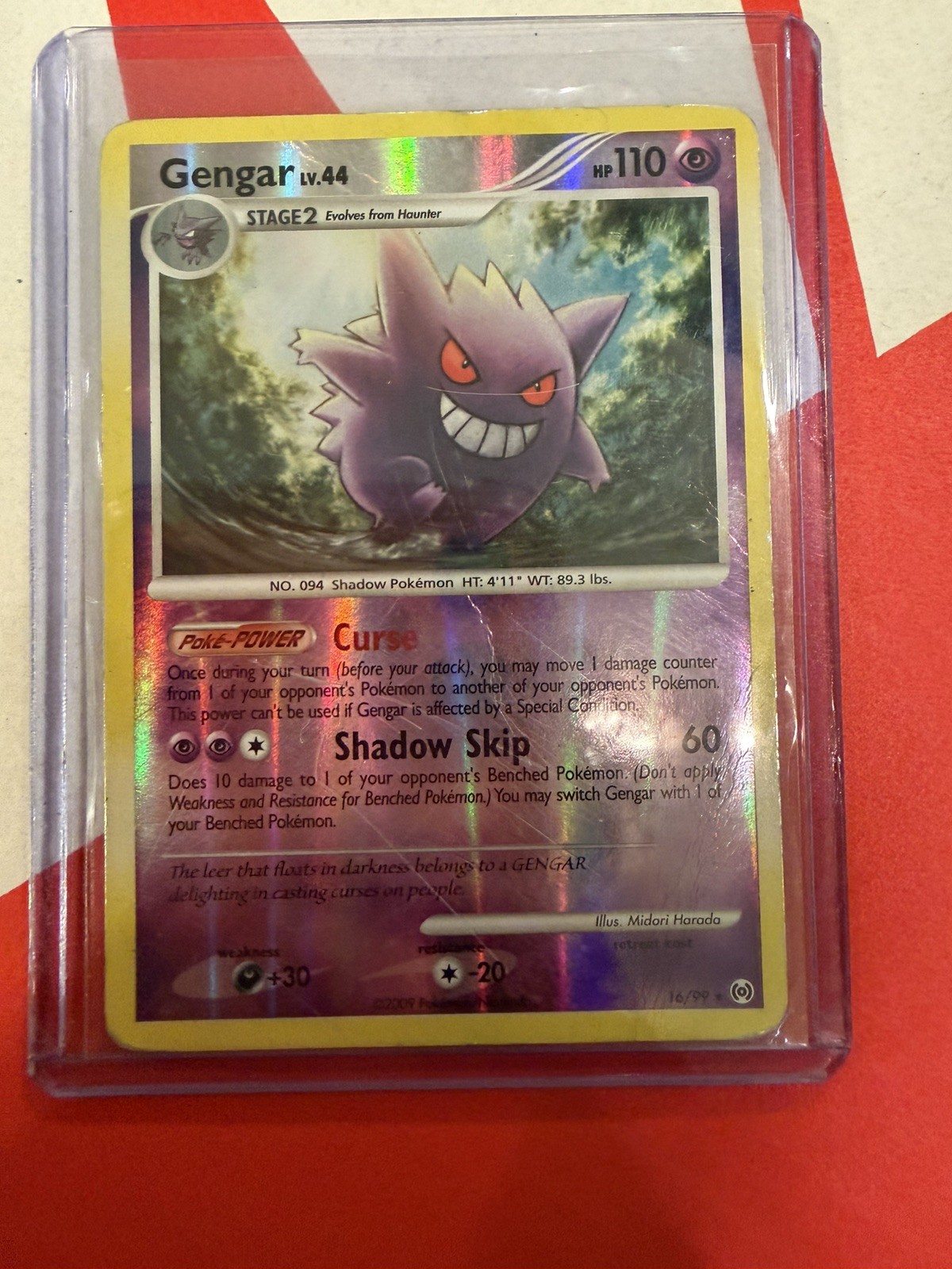 Pokemon Gengar Platinum Arceus Reverse Holo Rare #16
