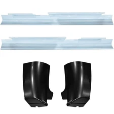 For 2007-2013 Silverado Pair 4 Door Crew Cab Outer Rocker Panel And Cab Corner