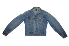 Vtg Womens Lee Rider Sanforized Union Made USA Denim Trucker Jacket 153438 Short