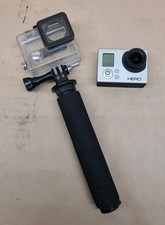 GoPro HERO 3 Action Camera Silver 1080p w/ Case & Handle - Tested & Working!
