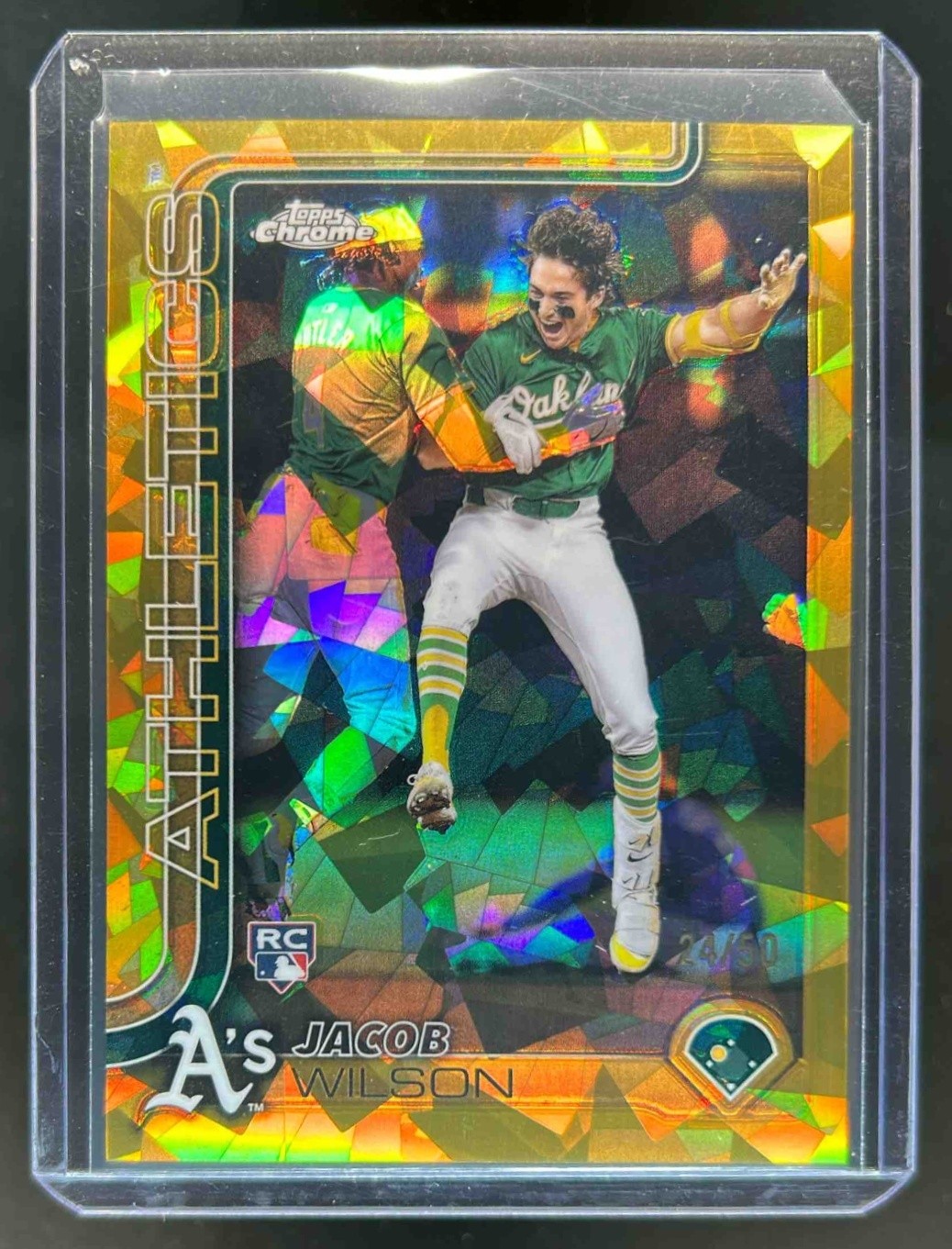 2025 Topps Chrome Sapphire Jacob Wilson Image Variation RC Gold Refractor #24/50