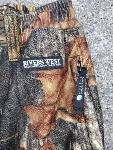 Rivers West H2P Pants Mens L Camo Waterproof Fleece Camo Fabric Hunting EUC - Picture 7 of 16