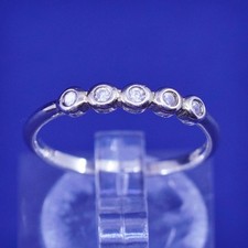 Size 6, vtg Sterling 925 silver handmade ring, 925 stackable wedding band Cz