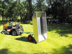 Kippanhänger Anhänger mit Aluminiumwanne f.Rasentraktor Hofkarre