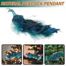 Peacock Decor Christmas Ornaments Glitter Bird Clip-On Xmas Tree Decoration Gift