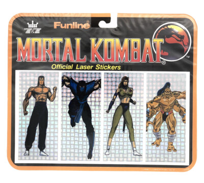 Vintage 1992 Mortal Kombat Official Laser Stickers Funline NOS Sega Sub-Zero