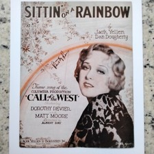 Dorothy Revier FIRMATO 1930 spartito musicale attrice Call of the West Poverty Row