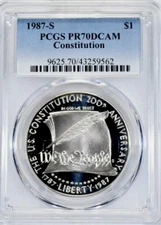 1987 U.S. CONSTITUTION Silver Dollar PR70 PCGS💥FLAWLESS QUALITY💥