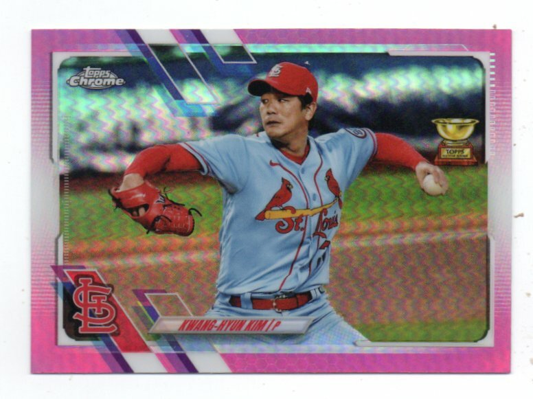 ⭐︎KIM⭐︎ kwang-hyum kim st. louis cardinals 2021 topps chrome pink