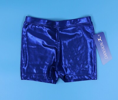 Danskin  Girls Gymnastics Basic  Short  Blue  Size M (8-10)