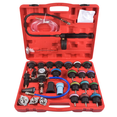 28 tlg KFZ Kühler Abdrückgerät Kühlsystemtester Vacuum Cooling System Tester Kit