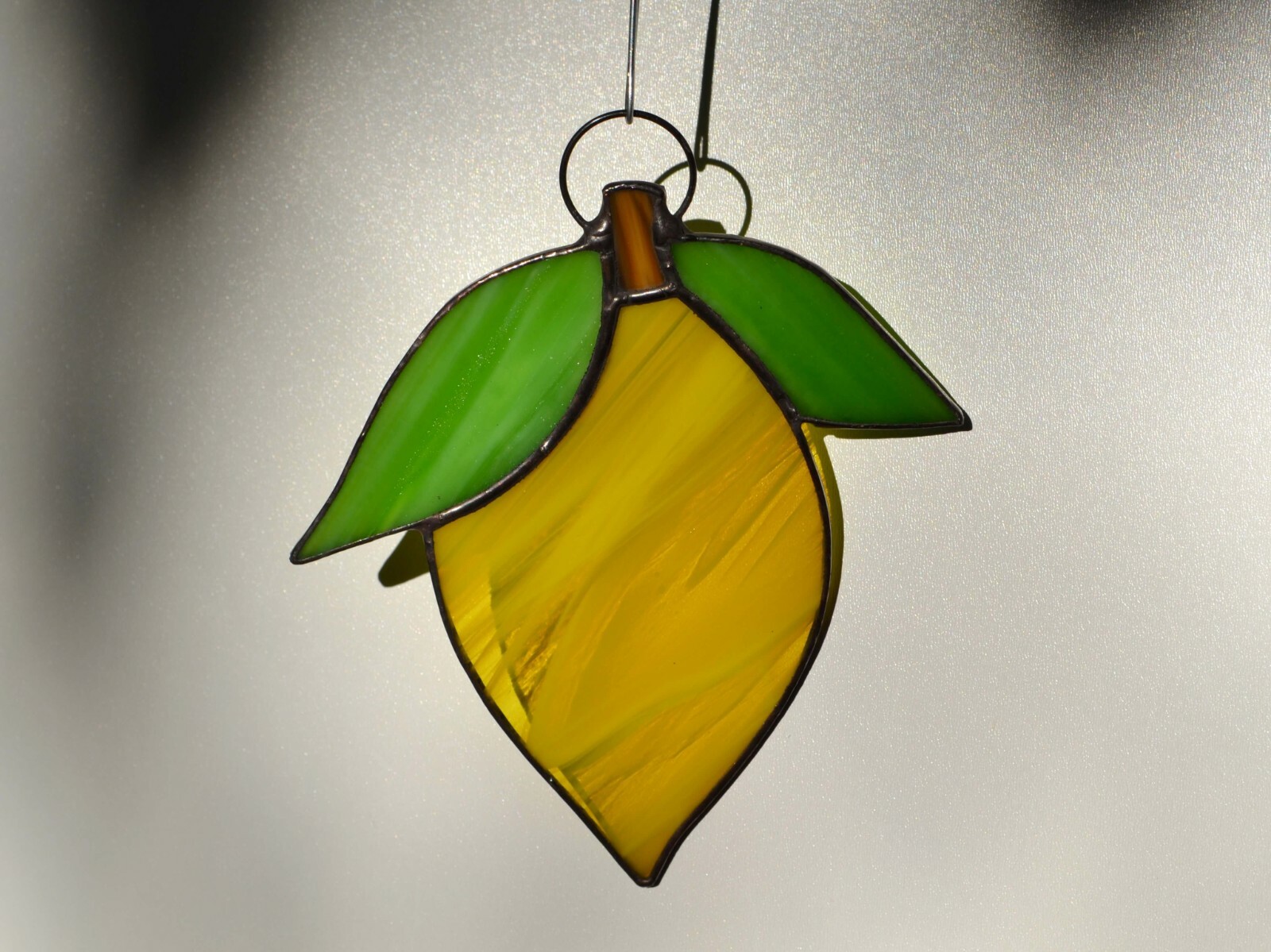 Stained Glass Lemon Suncatcher Yellow Fruit Window Hanging eBay