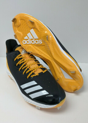 Adidas Icon Bounce Baseball Cleats, Black/Yellow, Men display picture 3