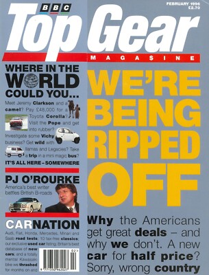 UK BBC Top Gear Magazine: Issue #29, Jeremy Clarkson, Toyota Corolla, Feb 1996