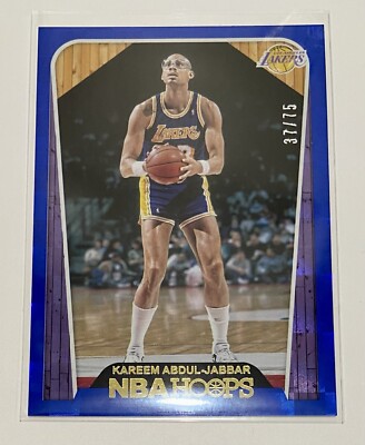 2018-19 Panini NBA Hoops Blue Checkerboard /75 Kareem Abdul-Jabbar #297 HOF