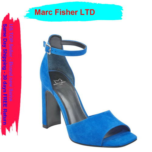 Marc Fisher Harlin Blue Suede Ankle Strap Sandals, Size 9 M 192314579256 |  eBay