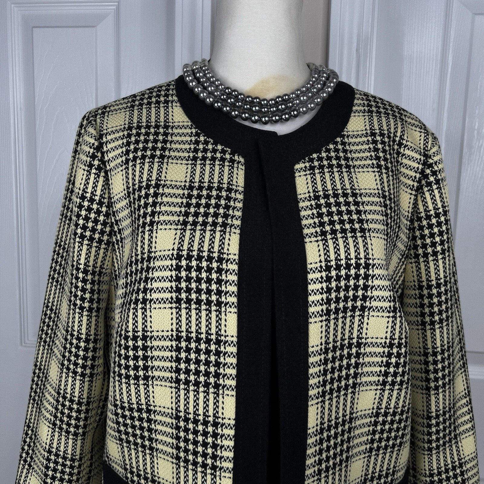 KASPER Polyester Elastane Blazer Size 8 Yellow Bl… - image 3
