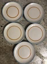 Lot of 5 VIETRI Bisogno Beige Blue Yellow Small Plates 4.5" Made in Italy