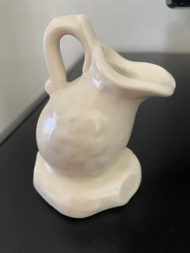 Vintage Shawnee Pottery Miniature Pitcher on Log -  White