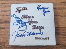 Jack Morris Lance Parrish SIGNED Detroit Tigers Bless You Boys Mini Base COA