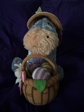Easter Eeyore Disney Exclusive Plush in Bonnet Holding Basket of Eggs
