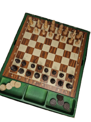 Original Weible Schachspiel Holz Vintage Schachbrett Holzfiguren Turnier Schach