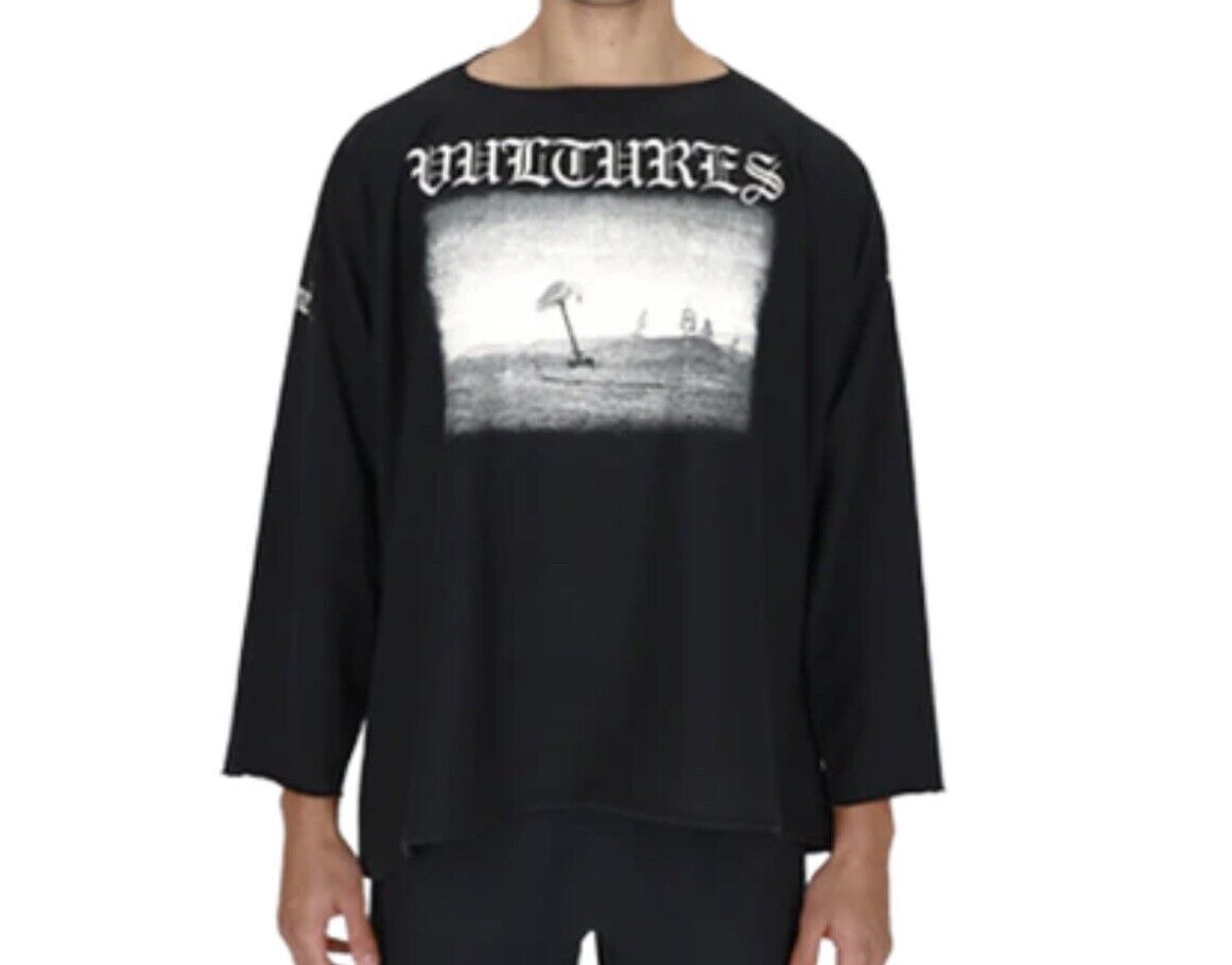 KANYE WEST VULTURES Authentic Black LS T-shirt Size 3 L/XL KANYE WEST VULTURES Authentic Black LS T-shirt Size 3 L/XL