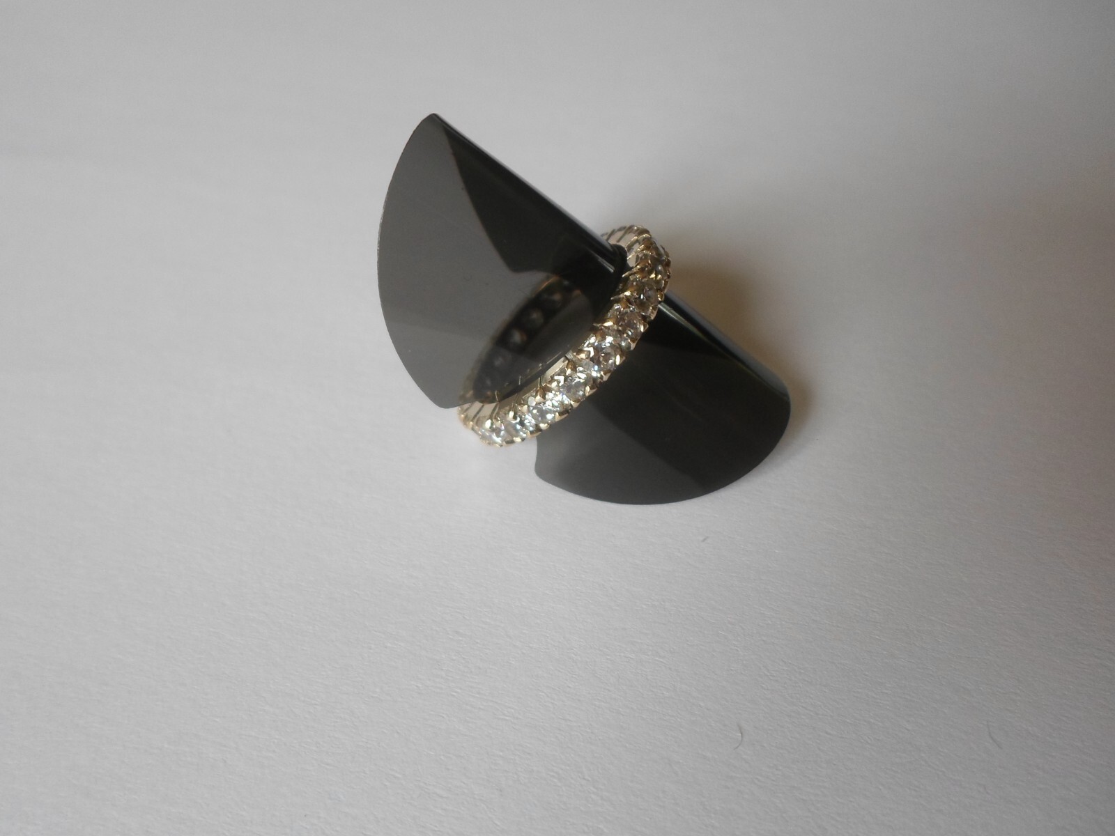 solid silver ring, vermilion, full round zirconiu… - image 7