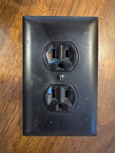 Residential Black Duplex Receptacle Outlet with Cover & Screws