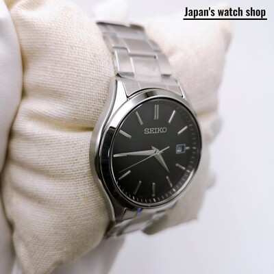 SEIKO Selection SBPX147 Black solar 3 hands calendar Men's Watch