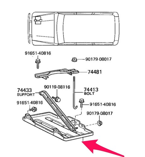 88 - 90 TOYOTA LAND CRUISER FJ62 BATTERY CARRIER TRAY HOLDER OEM NEW - Picture 4 of 5